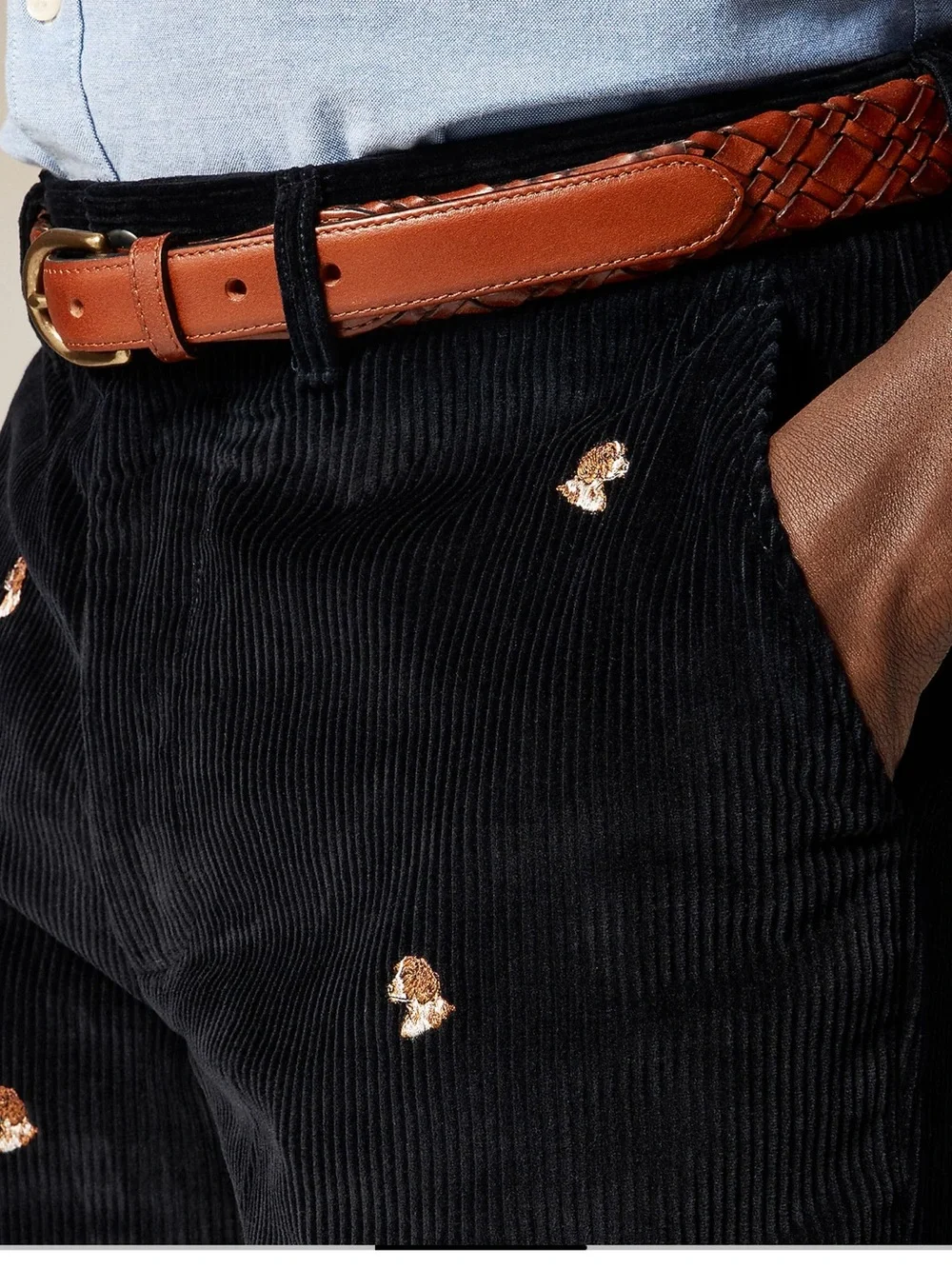 J.Crew Classic-fit 8-wale corduroy pant with dog embroidery 33/32